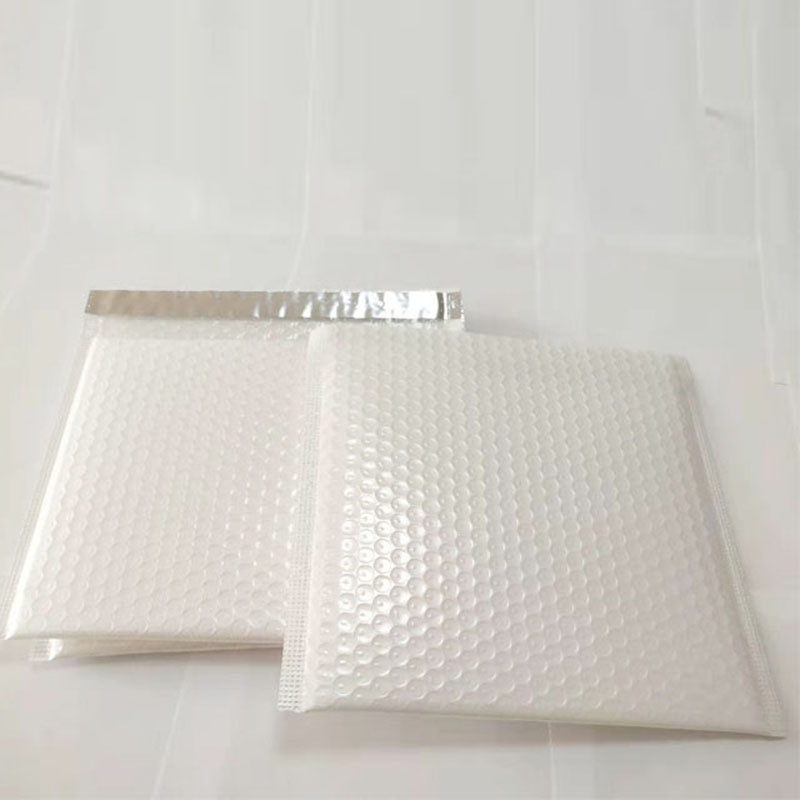wit Metallic Folie Custom Bubble Envelop Poly Mailer Met Logo / mailingzakken Padded Plastic