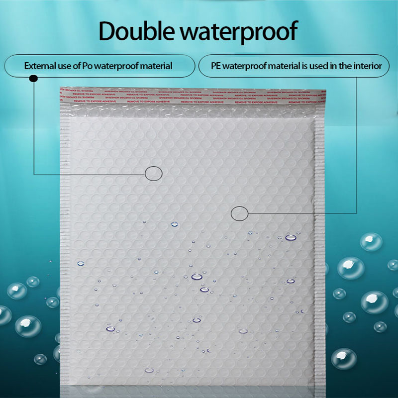witte verzegelbare bubbelmailer wrap enveloppen poly verzendzakken met bubbelfolie wrap